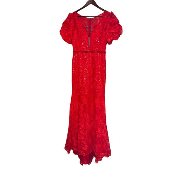 MAC DUGGAL NWT Evening Gown 12421 Red Sparkle Embellished Size 6 $798 MSRP - Picture 2 of 14